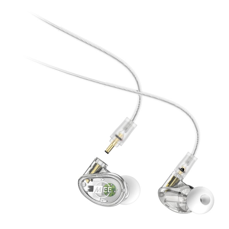 MEE audio Professional MX2 PRO Dual-Driver Hybrid Musician's in Ear Monitor Headphones with Dedicated Subwoofer for Realistic Bass, Noise Isolating Earphones with Detachable Cables, Transparent - Image 1